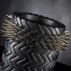 Handgjord matt svart keramisk dekorativ vas - djungel Viadurini