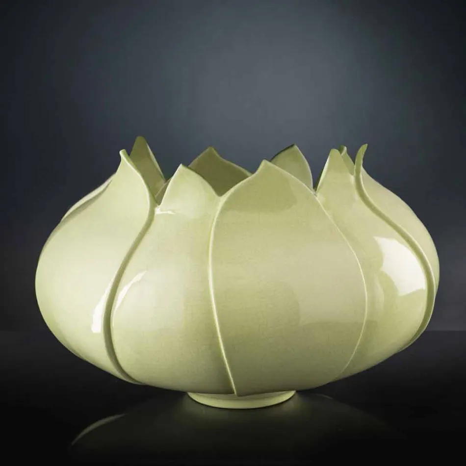 Modern dekorativ vas i färgad keramik handgjord i Italien - Onyx Viadurini