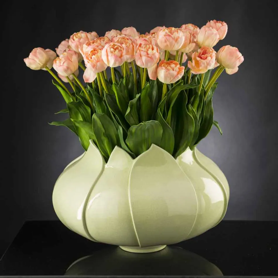 Modern dekorativ vas i färgad keramik handgjord i Italien - Onyx Viadurini