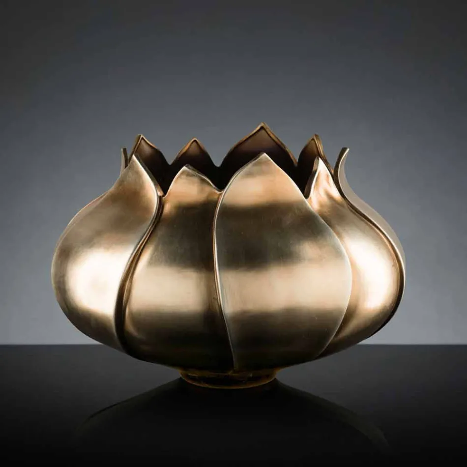 Modern dekorativ vas i färgad keramik handgjord i Italien - Onyx Viadurini