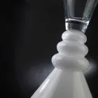 Vit och genomskinlig vasblomma vas tillverkad i Italien - Aramis Viadurini