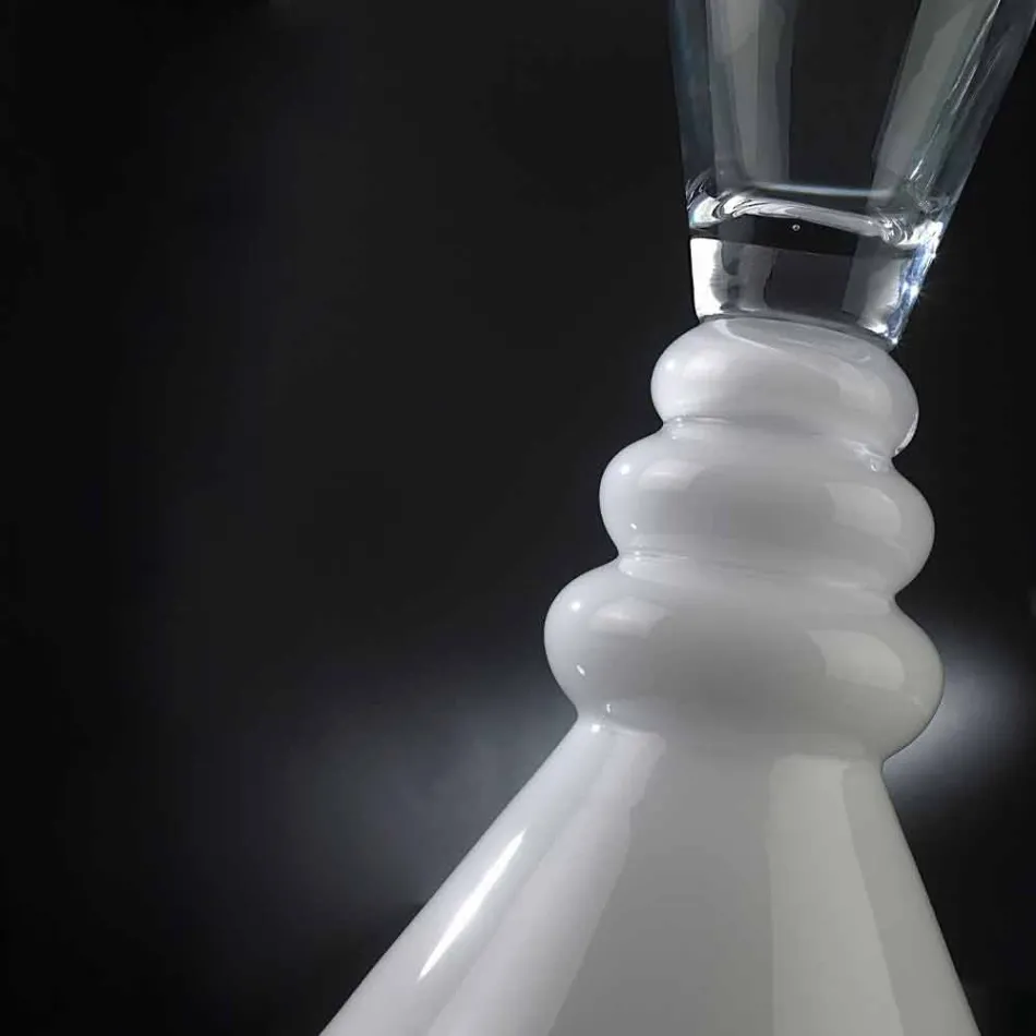 Vit och genomskinlig vasblomma vas tillverkad i Italien - Aramis Viadurini