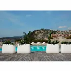 Vit design inomhus- eller utomhusvas i tre storlekar, 2 delar - Pandora från Myyour Viadurini