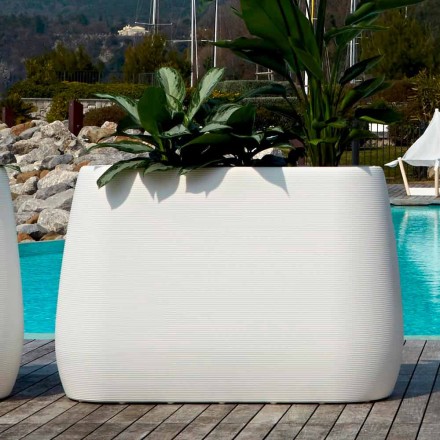 Vit design inomhus- eller utomhusvas i tre storlekar, 2 delar - Pandora från Myyour Viadurini