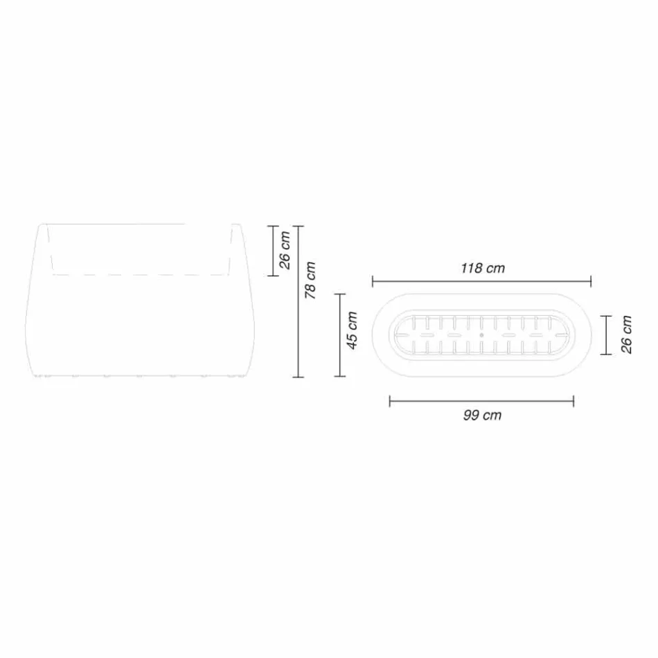 Vit design inomhus- eller utomhusvas i tre storlekar, 2 delar - Pandora från Myyour Viadurini