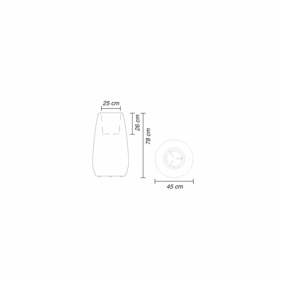 Vit design inomhus- eller utomhusvas i tre storlekar, 2 delar - Pandora från Myyour Viadurini