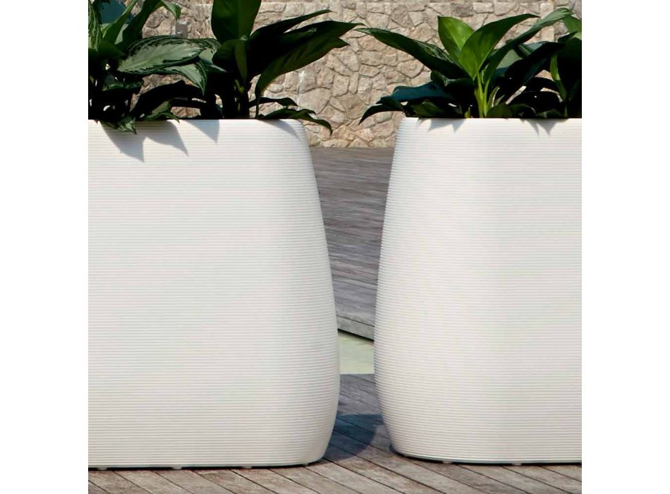 Vit design inomhus- eller utomhusvas i tre storlekar, 2 delar - Pandora från Myyour Viadurini