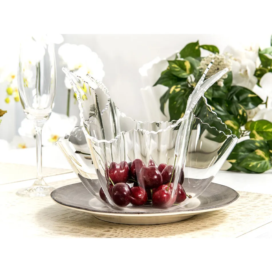 Återvinningsbar, draperad färgad plexiglasvas 2 delar 2 storlekar - Gabria Viadurini