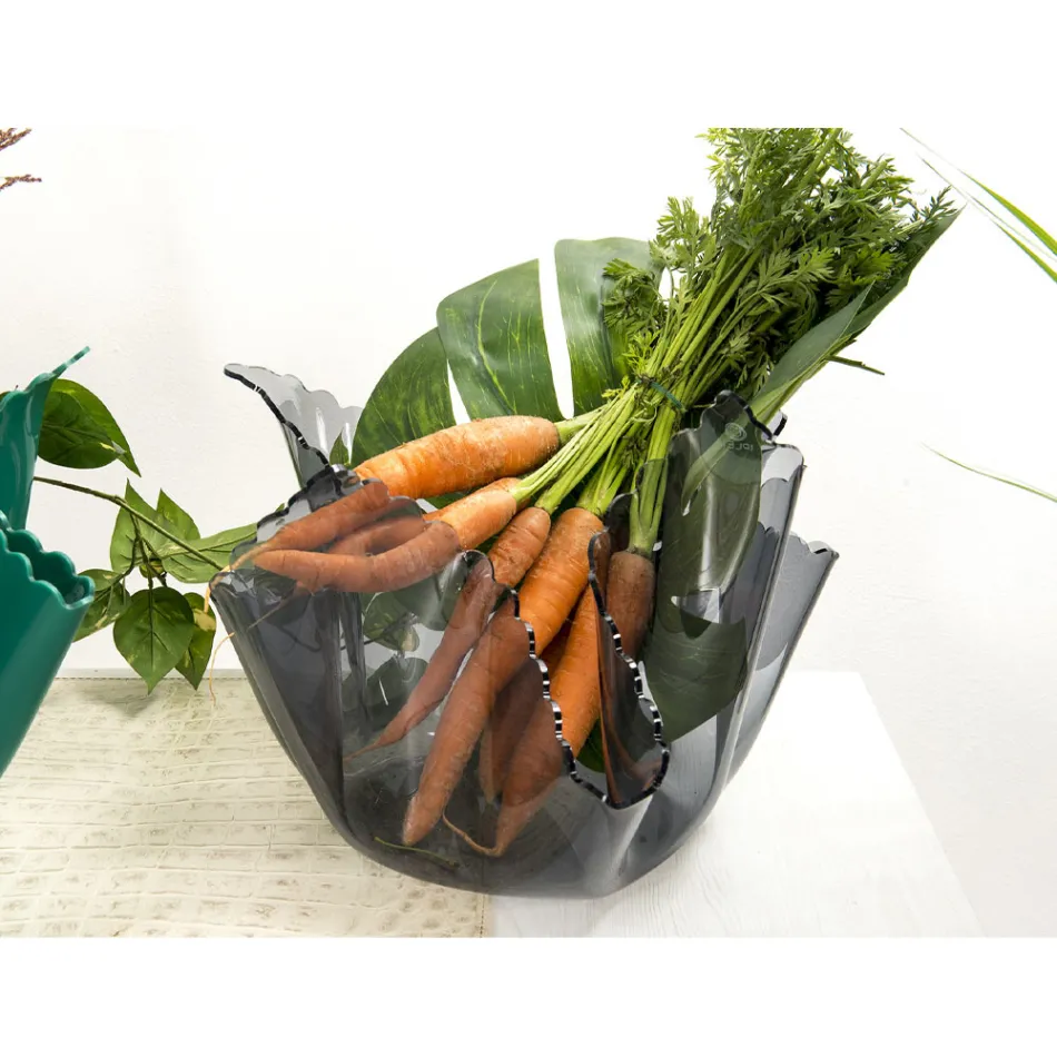 Återvinningsbar, draperad färgad plexiglasvas 2 delar 2 storlekar - Gabria Viadurini