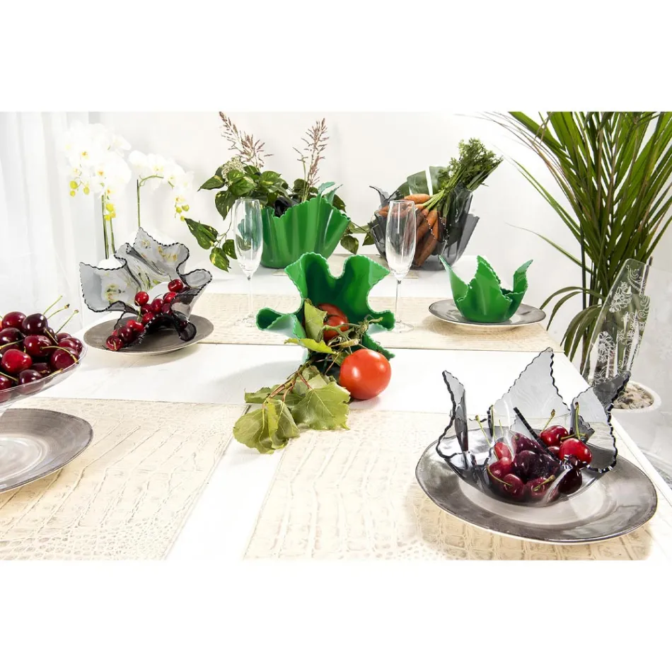 Återvinningsbar, draperad färgad plexiglasvas 2 delar 2 storlekar - Gabria Viadurini