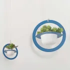 Hängande vas i stål och keramik Tillverkad i Italien - Leotta Viadurini