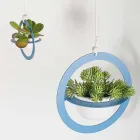 Hängande vas i stål och keramik Tillverkad i Italien - Leotta Viadurini