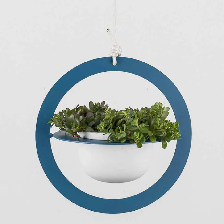 Hängande vas i stål och keramik Tillverkad i Italien - Leotta Viadurini