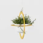 Hängande vas i stål och keramik Tillverkad i Italien - Leotta Viadurini