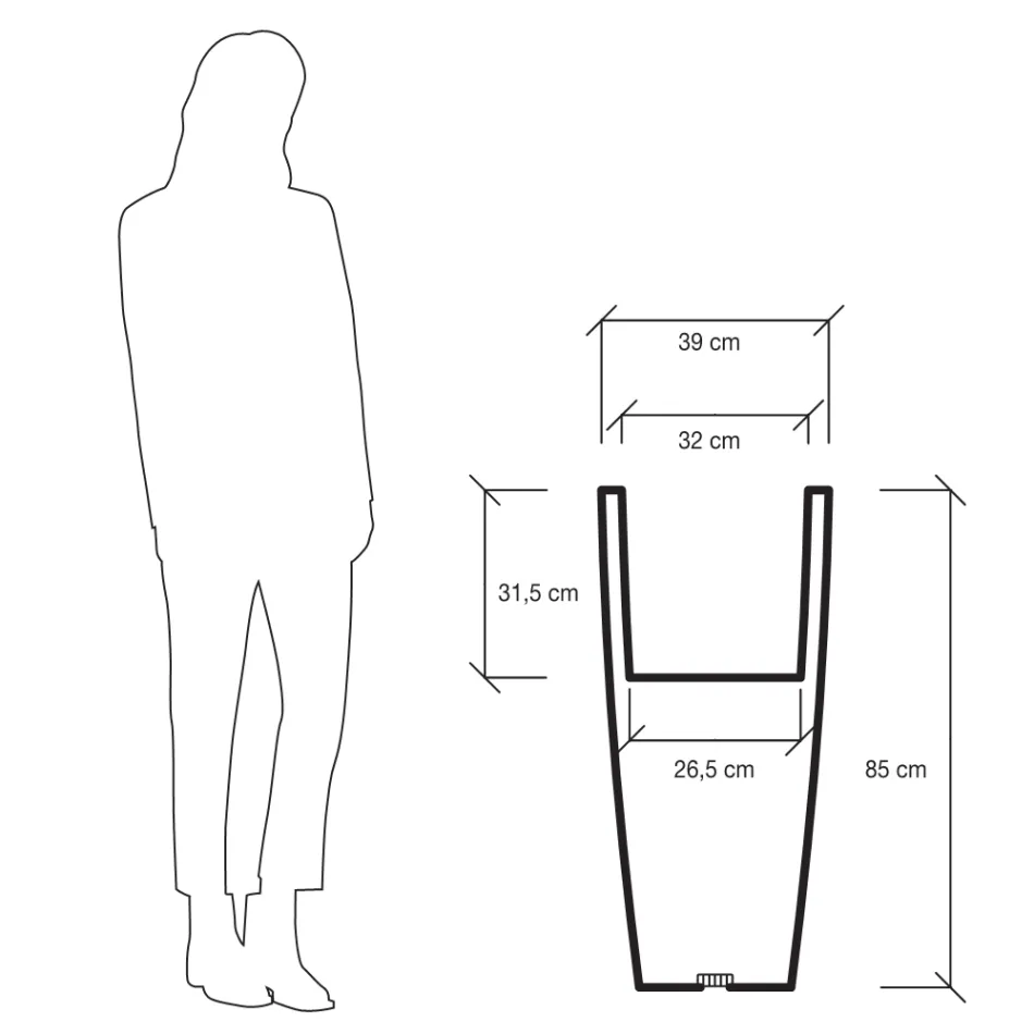 Fluofärgad fyrkantig trädgårdsvas med ljus Made in Italy - Avanas Viadurini