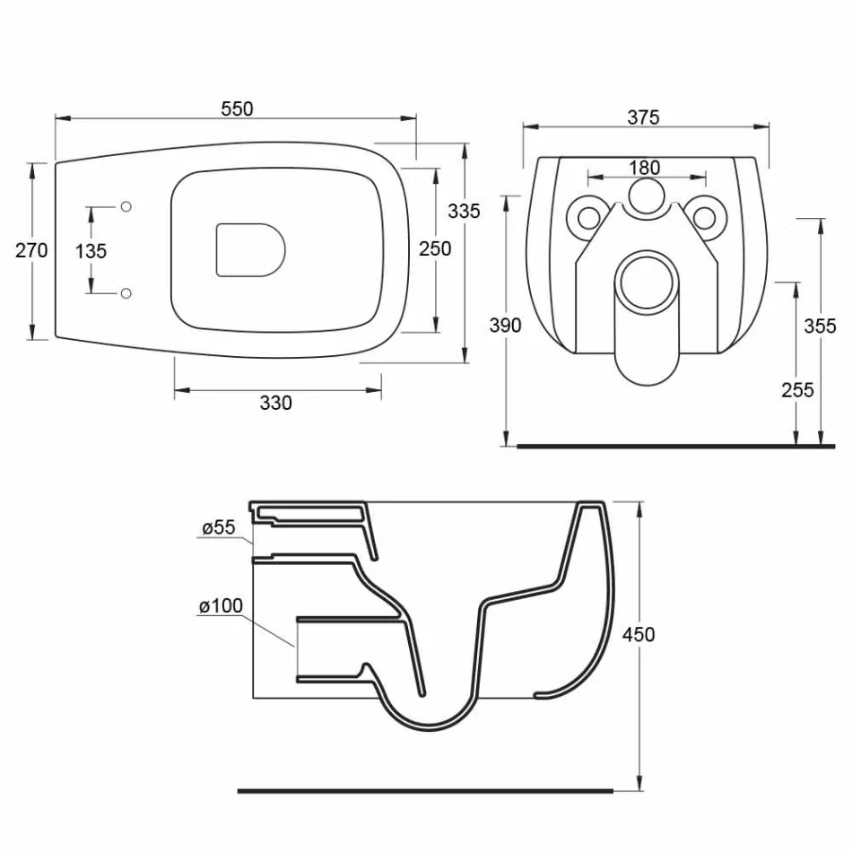 Modern design vit keramisk suspenderad vas Gaiola, gjord i Italien Viadurini