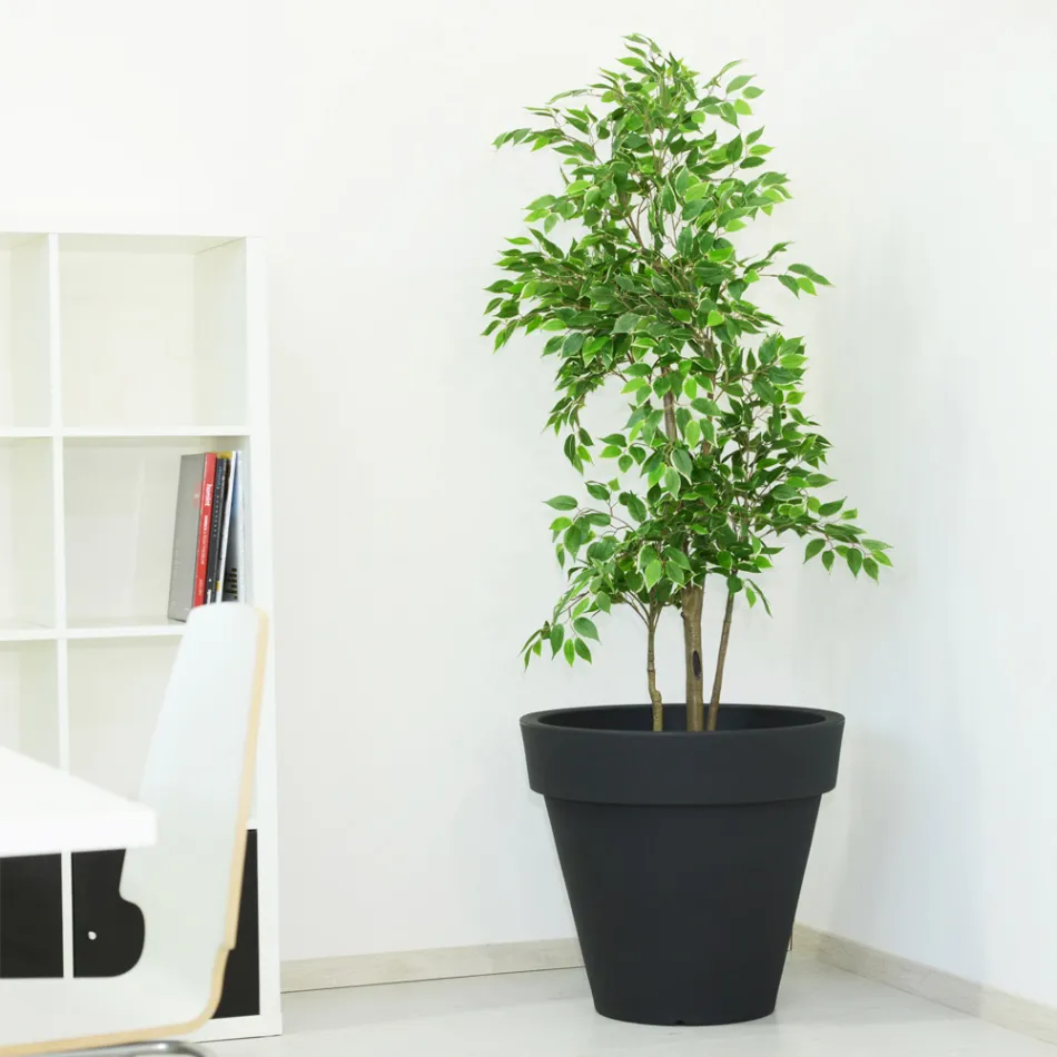 Rund färgad trädgårdsvas eller med belysning Made in Italy - Avanas Viadurini