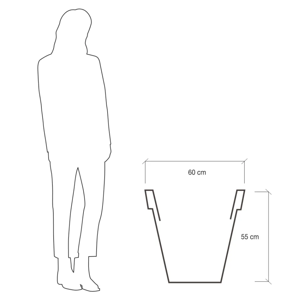 Rund färgad trädgårdsvas eller med belysning Made in Italy - Avanas Viadurini
