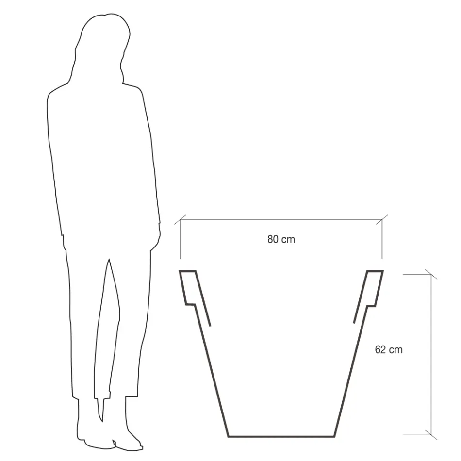 Rund färgad trädgårdsvas eller med belysning Made in Italy - Avanas Viadurini