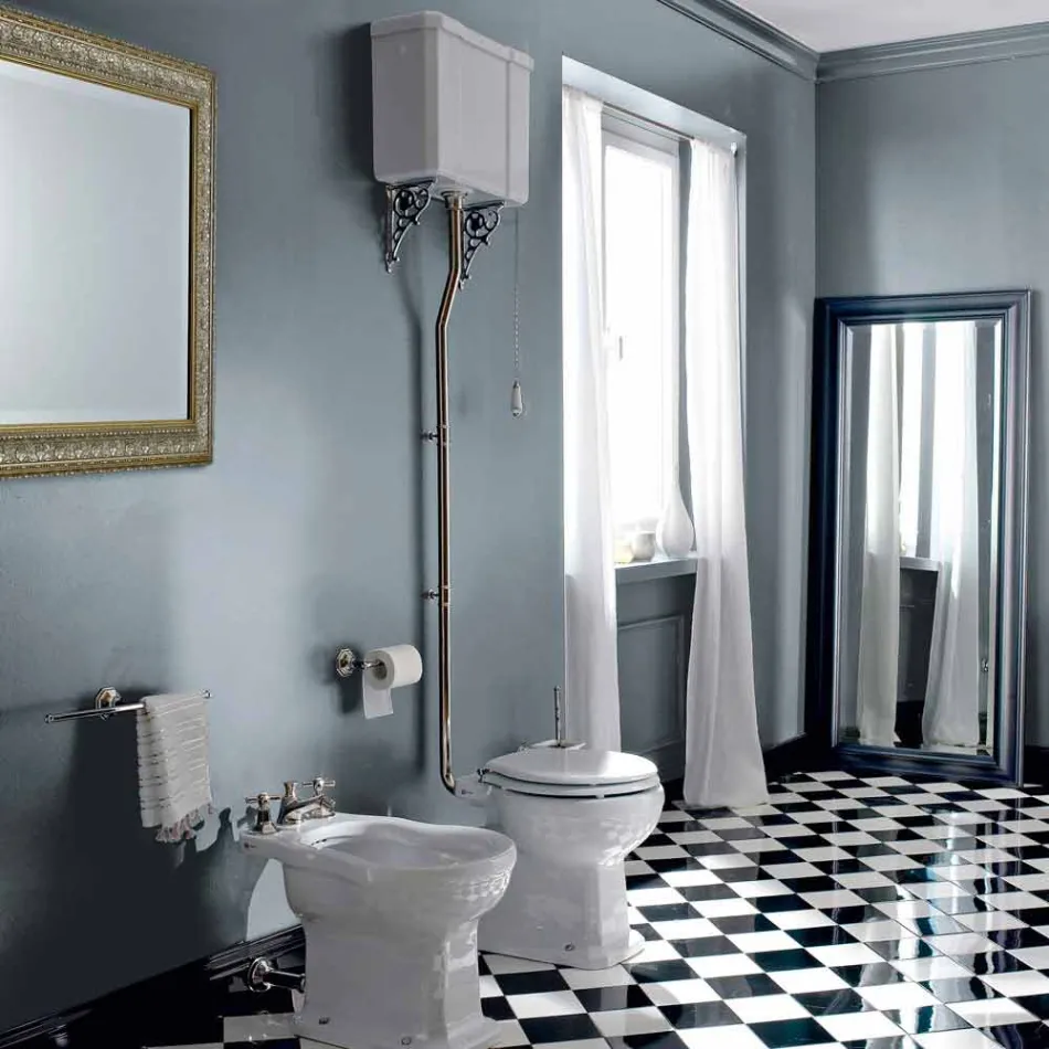 Keramisk golvvase med kassett tillverkad i Italien - Marwa Viadurini