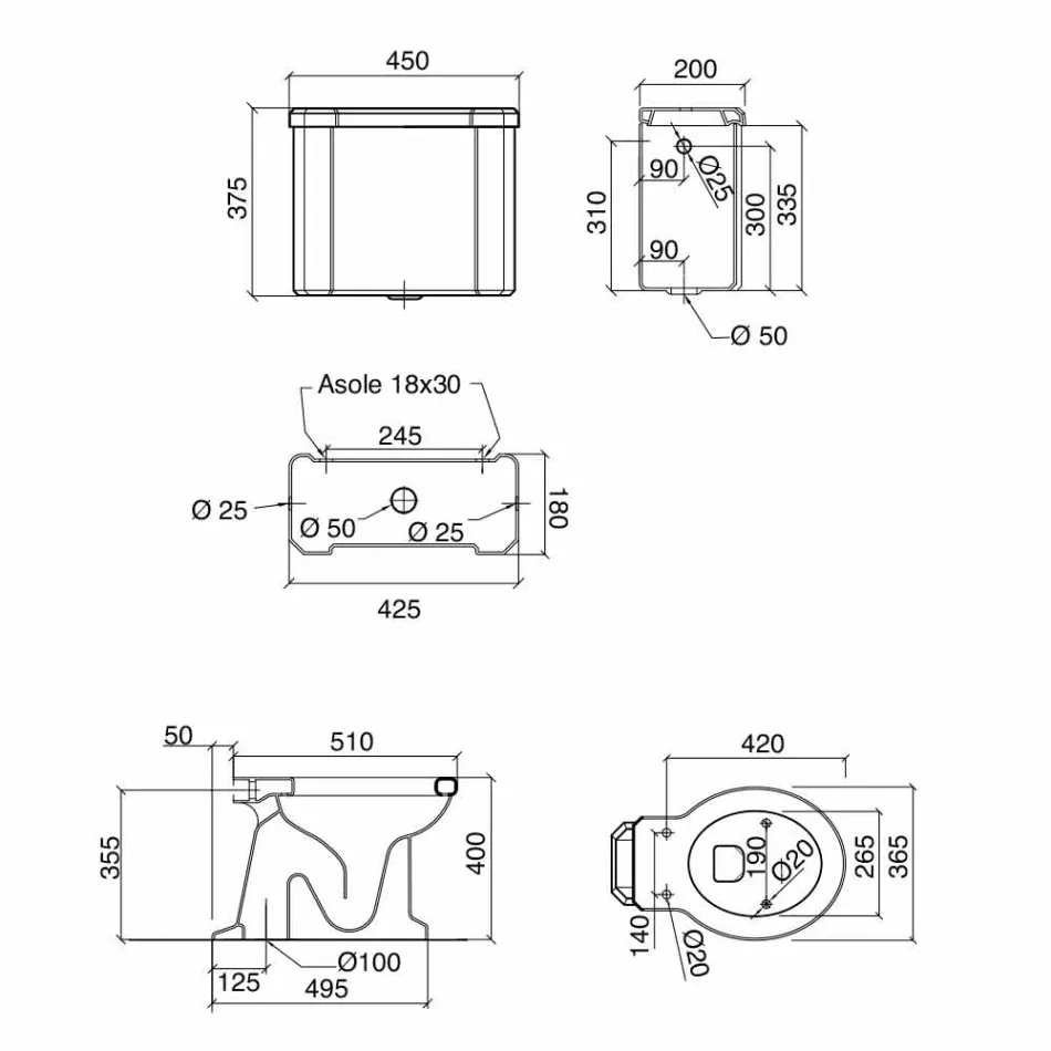 Keramisk golvvase med kassett tillverkad i Italien - Marwa Viadurini