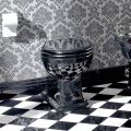 Wc Classic Floor Vase i svart keramik med säte, tillverkad i Italien - Marwa