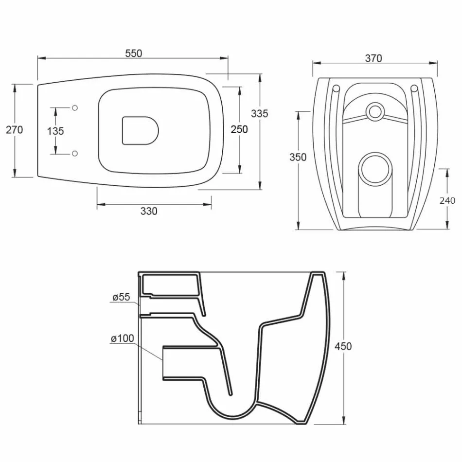 Vit keramisk toalettvase med modern design Gais, tillverkad i Italien Viadurini
