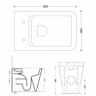 Vas WC i vitt keramik modern design Sun Square, tillverkad i Italien Viadurini