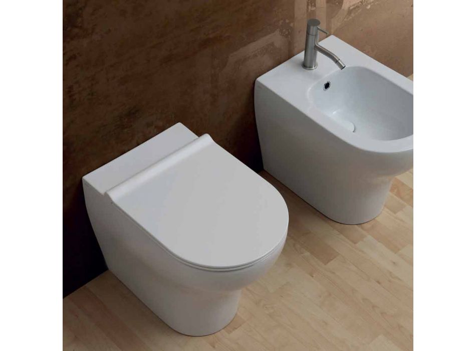 Vas Vit keramik toalett Star 54x35cm Made in Italy, modern design Viadurini