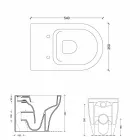 Vas Vit keramik toalett Star 54x35cm Made in Italy, modern design Viadurini