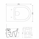 Vas toalett i moderna vit keramik Sun Runda 57x37 cm Made in Italy Viadurini