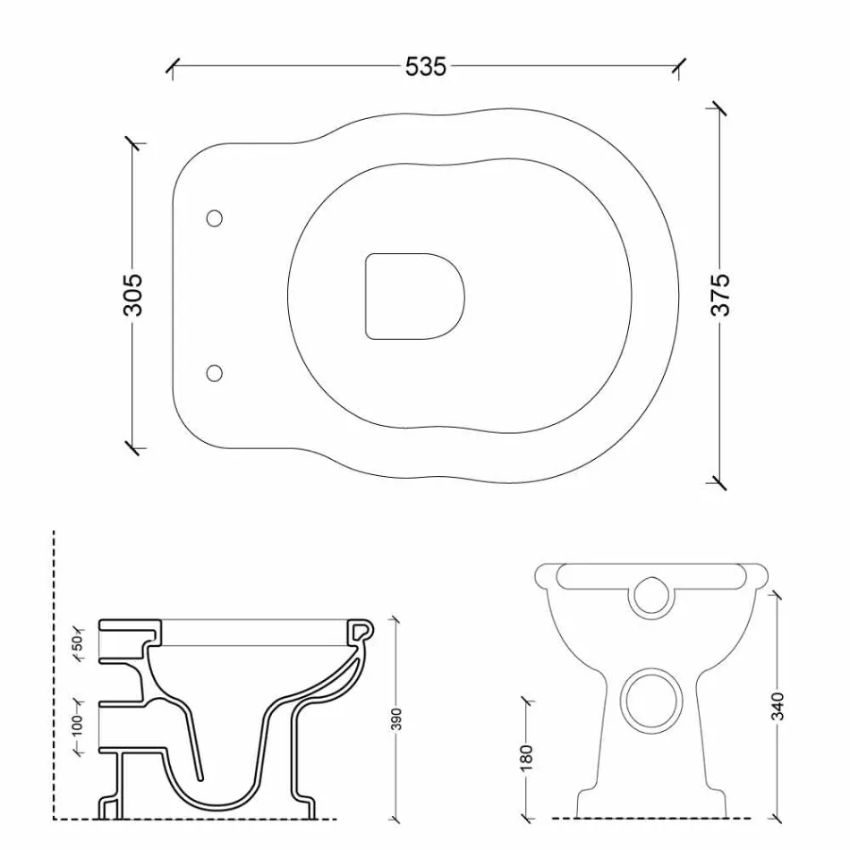 Vas toalett i modern design keramiska vägg drain Style Viadurini