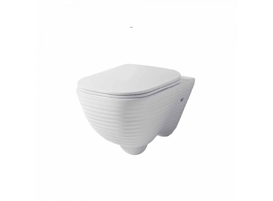 Modern upphängd toalett i vit keramik eller färgad trabia Viadurini