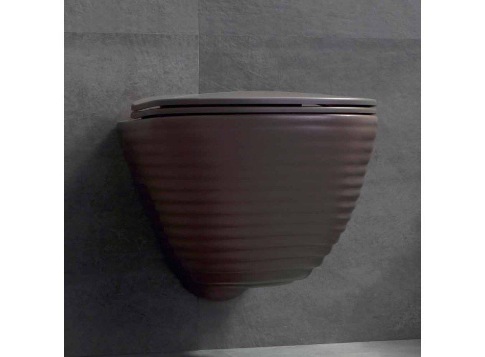 Modern upphängd toalett i vit keramik eller färgad trabia Viadurini