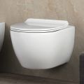 Aster Vit Keramik Vägghängd Randlös Toalett med Soft-Close-Sits