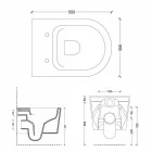 Pot hängde toalett i modern design Shine Square keramik, tillverkad i Italien Viadurini