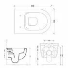 Vägghängd toalett i modern design keramiska Star 50x35 Made in Italy Viadurini