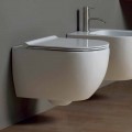 Vägghängd toalett i modern design keramiska Star 50x35 Made in Italy