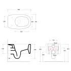 Vägghängd toalettstol i keramik i olika färger tillverkad i Italien - Flicka Viadurini