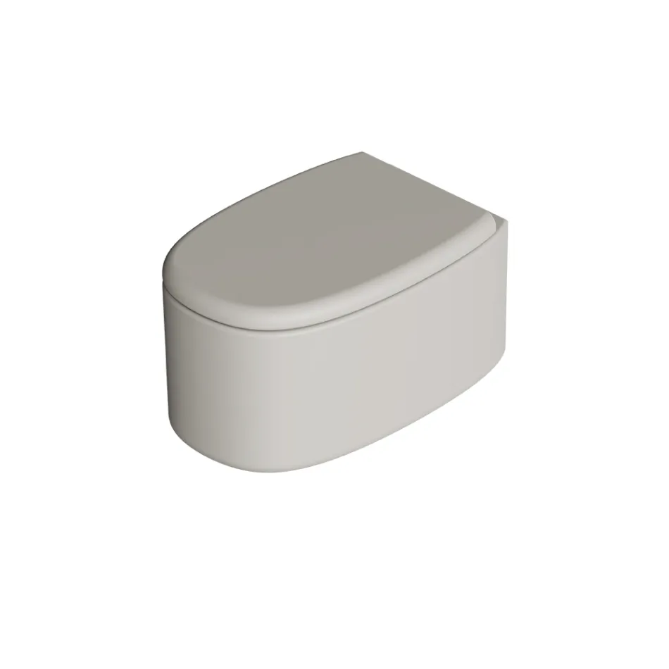 Vägghängd toalettstol i keramik i olika färger tillverkad i Italien - Flicka Viadurini