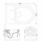 Pot hängde toalett i en modern Sun Round 57x37 cm keramik, tillverkad i Italien Viadurini
