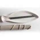 Köksbricka i vit Carrara marmor handgjord i Italien - fisk Viadurini