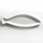 Köksbricka i vit Carrara marmor handgjord i Italien - fisk Viadurini