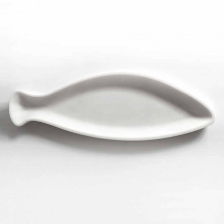 Köksbricka i vit Carrara marmor handgjord i Italien - fisk Viadurini