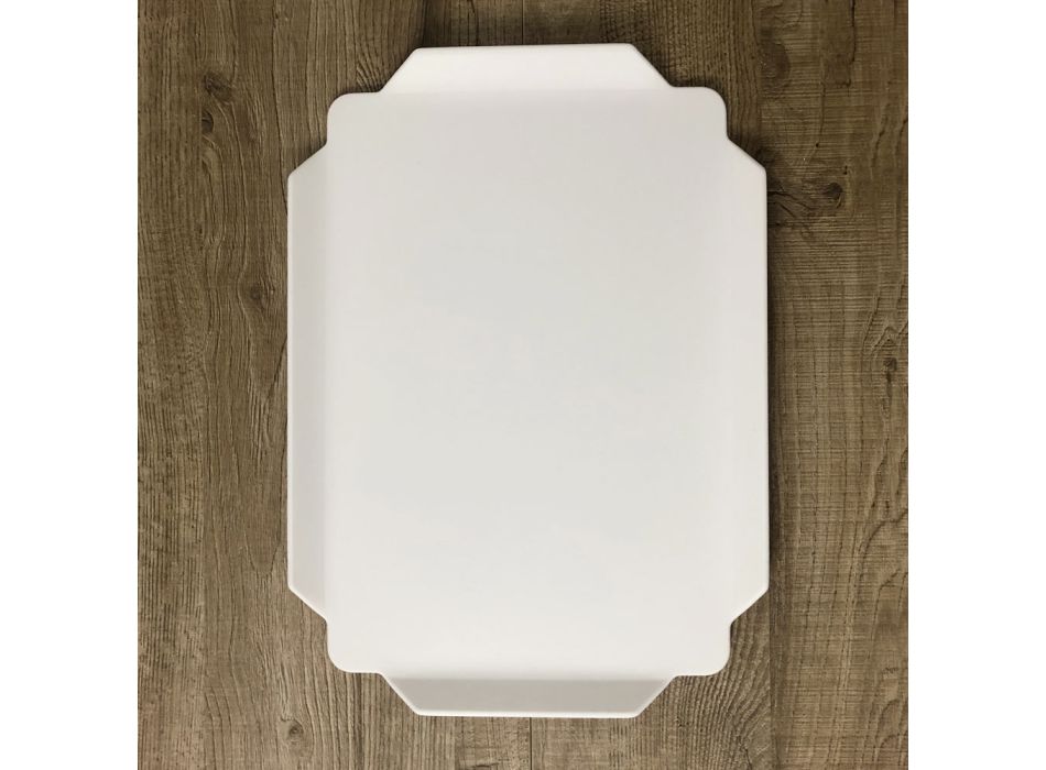 Rektangulärt köksbricka i vit koriankvalitet Tillverkad i Italien - Ivanova Viadurini