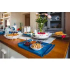 Serveringsbricka med blommor i vitt, blått eller lerjärn - Marken Viadurini