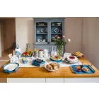 Serveringsbricka med blommor i vitt, blått eller lerjärn - Marken Viadurini