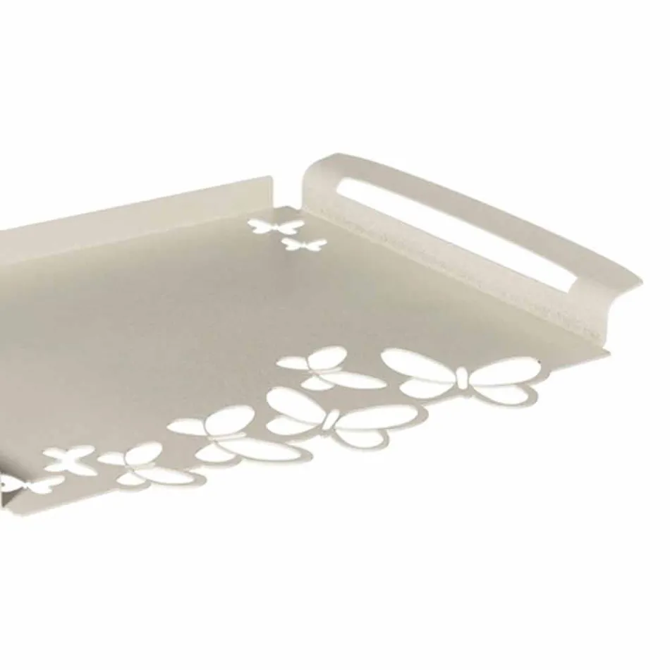 Serveringsbricka i vitt, beige eller elfenben, tillverkat i Italien - Leiden Viadurini