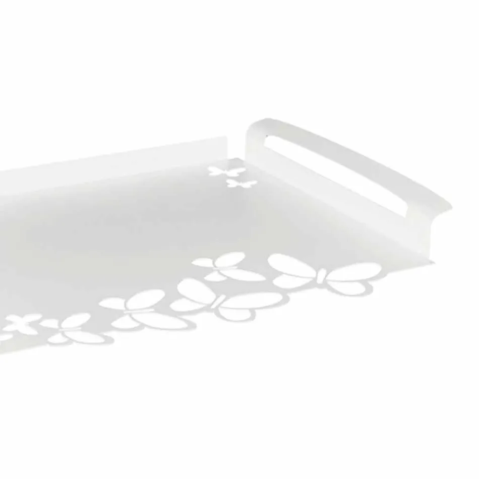 Serveringsbricka i vitt, beige eller elfenben, tillverkat i Italien - Leiden Viadurini