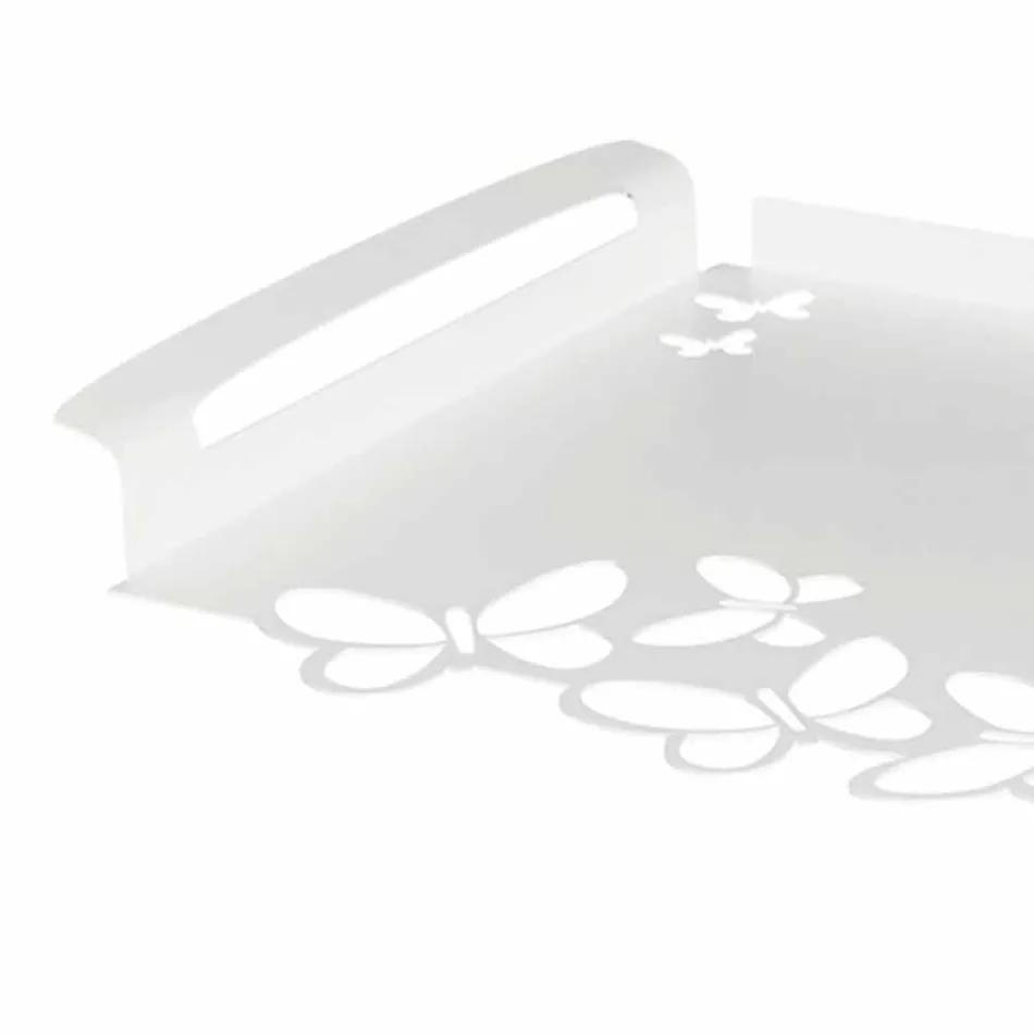 Serveringsbricka i vitt, beige eller elfenben, tillverkat i Italien - Leiden Viadurini